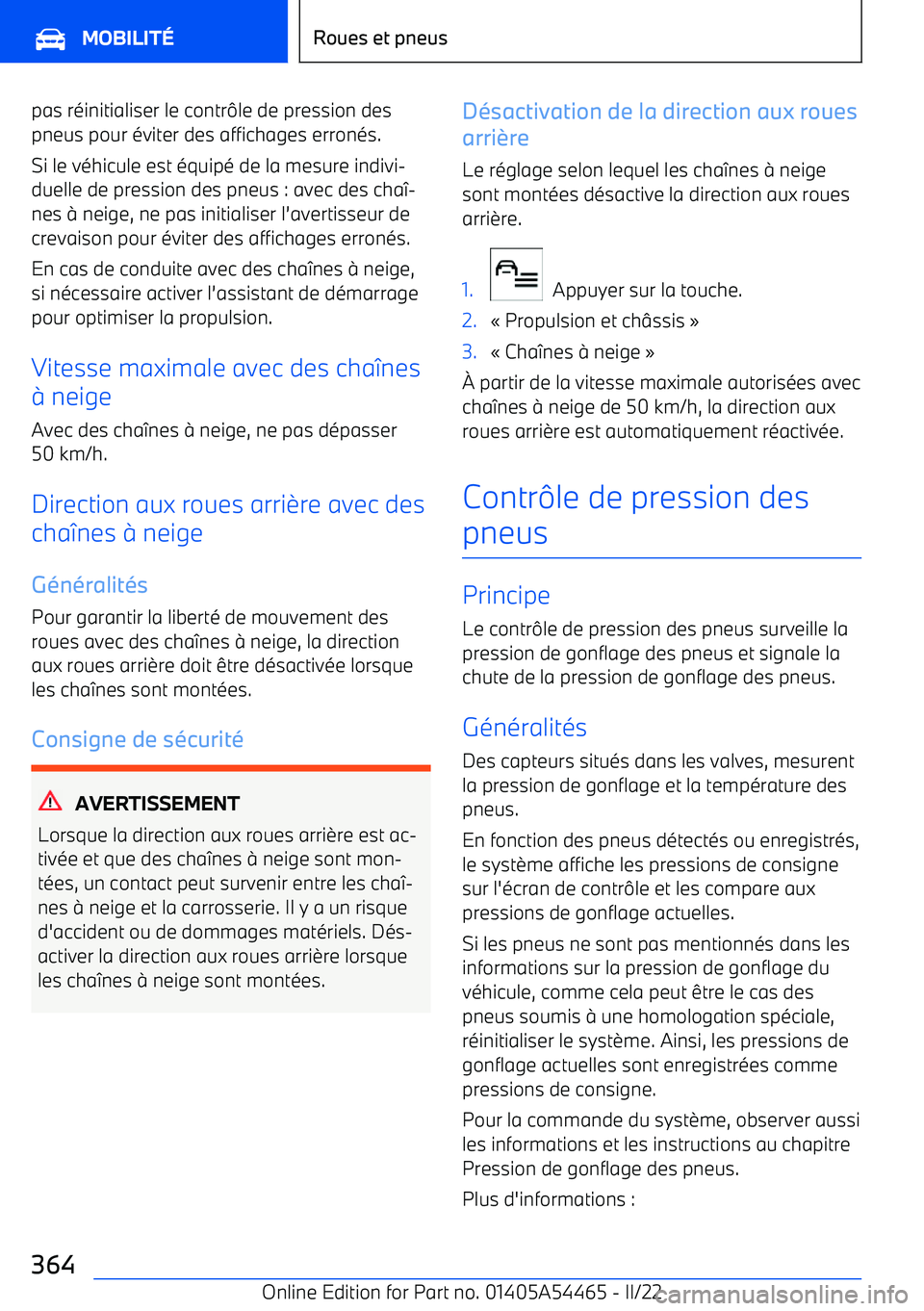 BMW IX 2022 Notices Demploi (in French) pas réinitialiser le contr BMW IX 2022 Notices Demploi (in French) pas réinitialiser le contr