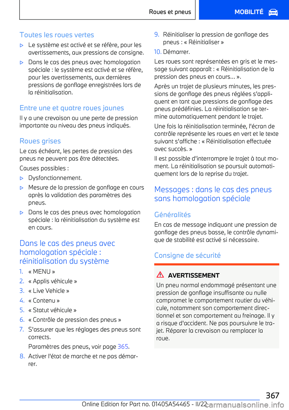 BMW IX 2022 Notices Demploi (in French) Toutes les roues vertes BMW IX 2022 Notices Demploi (in French) Toutes les roues vertes