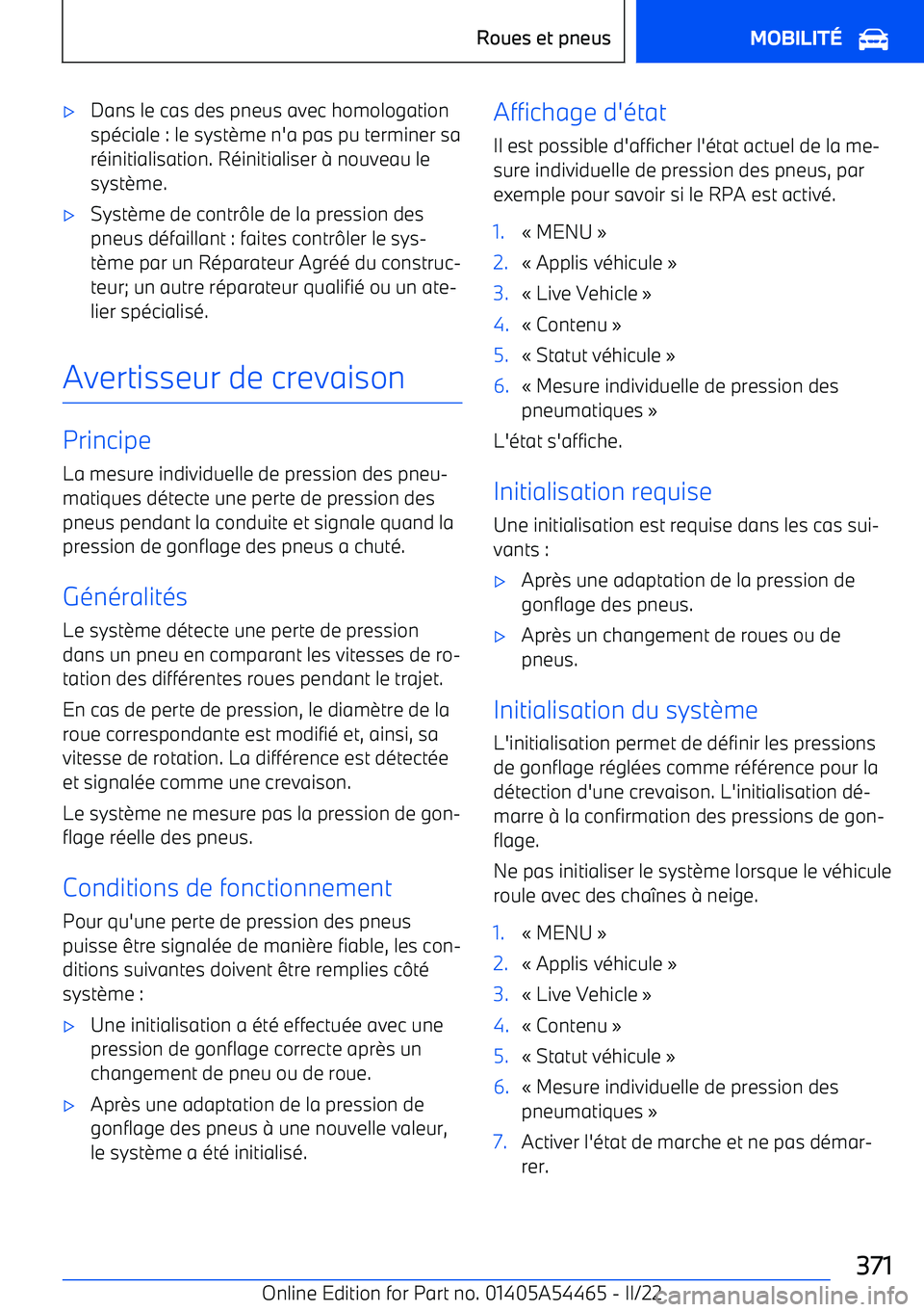 BMW IX 2022 Notices Demploi (in French) BMW IX 2022 Notices Demploi (in French)