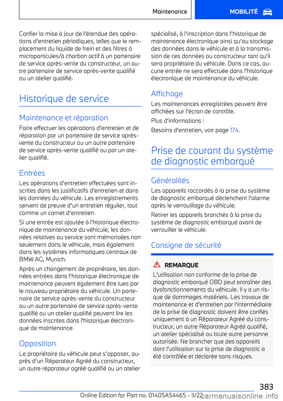 BMW IX 2022 Notices Demploi (in French) Confier la mise BMW IX 2022 Notices Demploi (in French) Confier la mise
