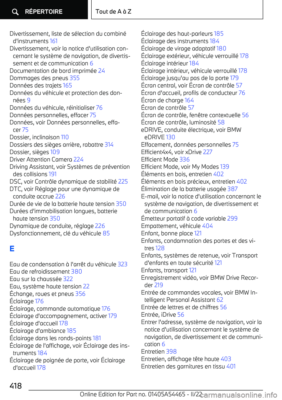 BMW IX 2022 Notices Demploi (in French) Divertissement, liste de sélection du combinéd BMW IX 2022 Notices Demploi (in French) Divertissement, liste de sélection du combinéd