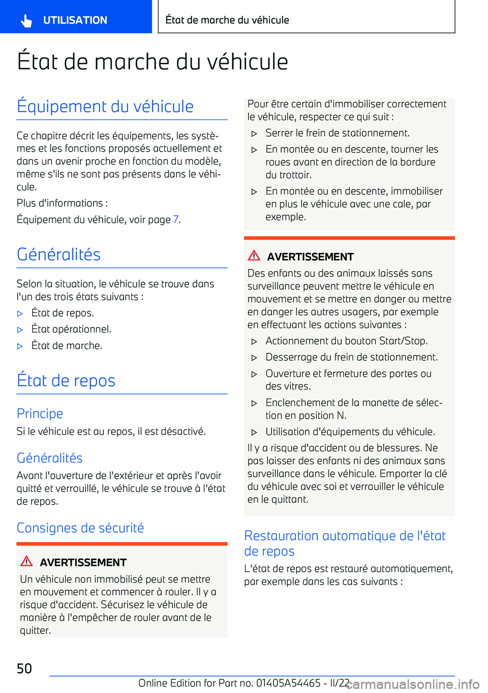 BMW IX 2022 Notices Demploi (in French) BMW IX 2022 Notices Demploi (in French)