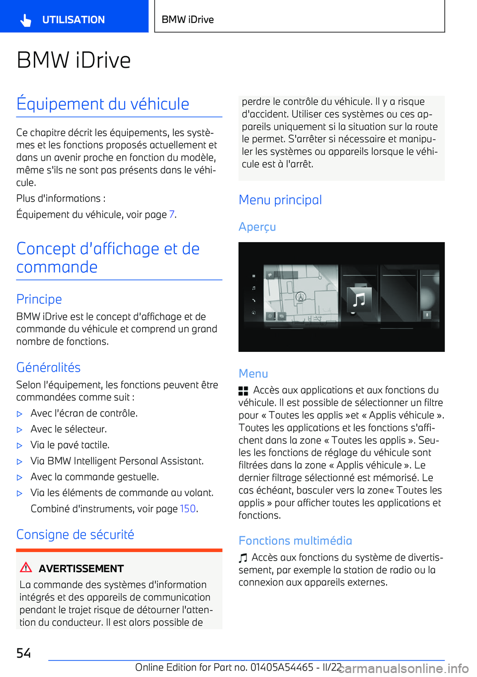 BMW IX 2022 Notices Demploi (in French) BMW iDrive BMW IX 2022 Notices Demploi (in French) BMW iDrive