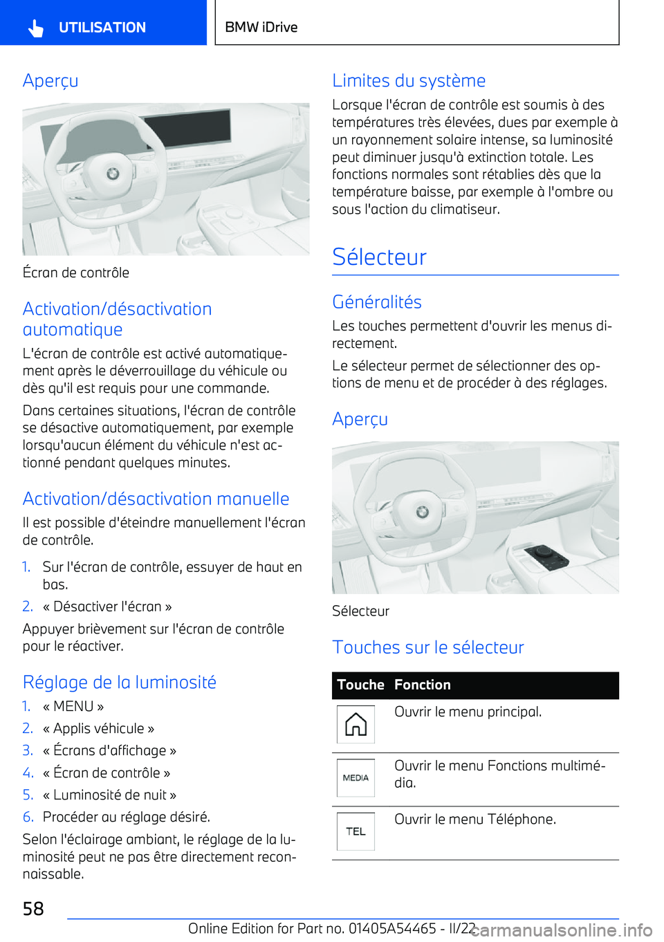 BMW IX 2022 Notices Demploi (in French) Aper BMW IX 2022 Notices Demploi (in French) Aper