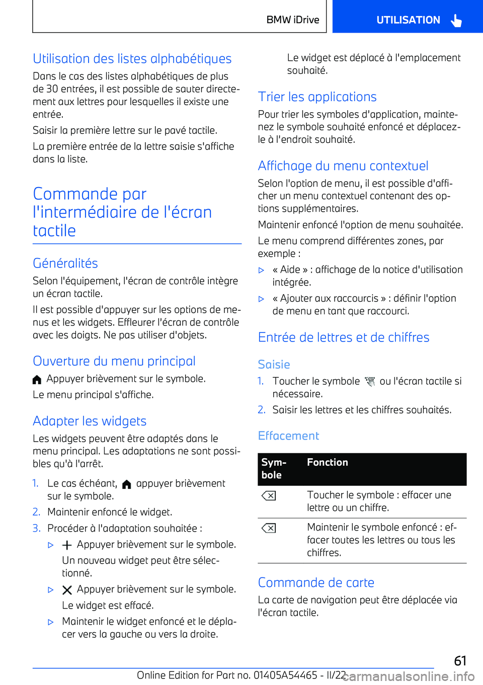 BMW IX 2022 Notices Demploi (in French) Utilisation des listes alphabétiquesDans le cas des listes alphabétiques de plusde 30 entrées, il est possible de sauter directe BMW IX 2022 Notices Demploi (in French) Utilisation des listes alphabétiquesDans le cas des listes alphabétiques de plusde 30 entrées, il est possible de sauter directe