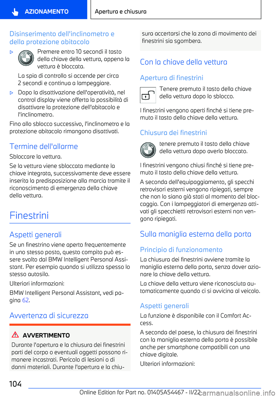 BMW IX 2022 Libretti Di Uso E manutenzione (in Italian) Disinserimento dell BMW IX 2022 Libretti Di Uso E manutenzione (in Italian) Disinserimento dell