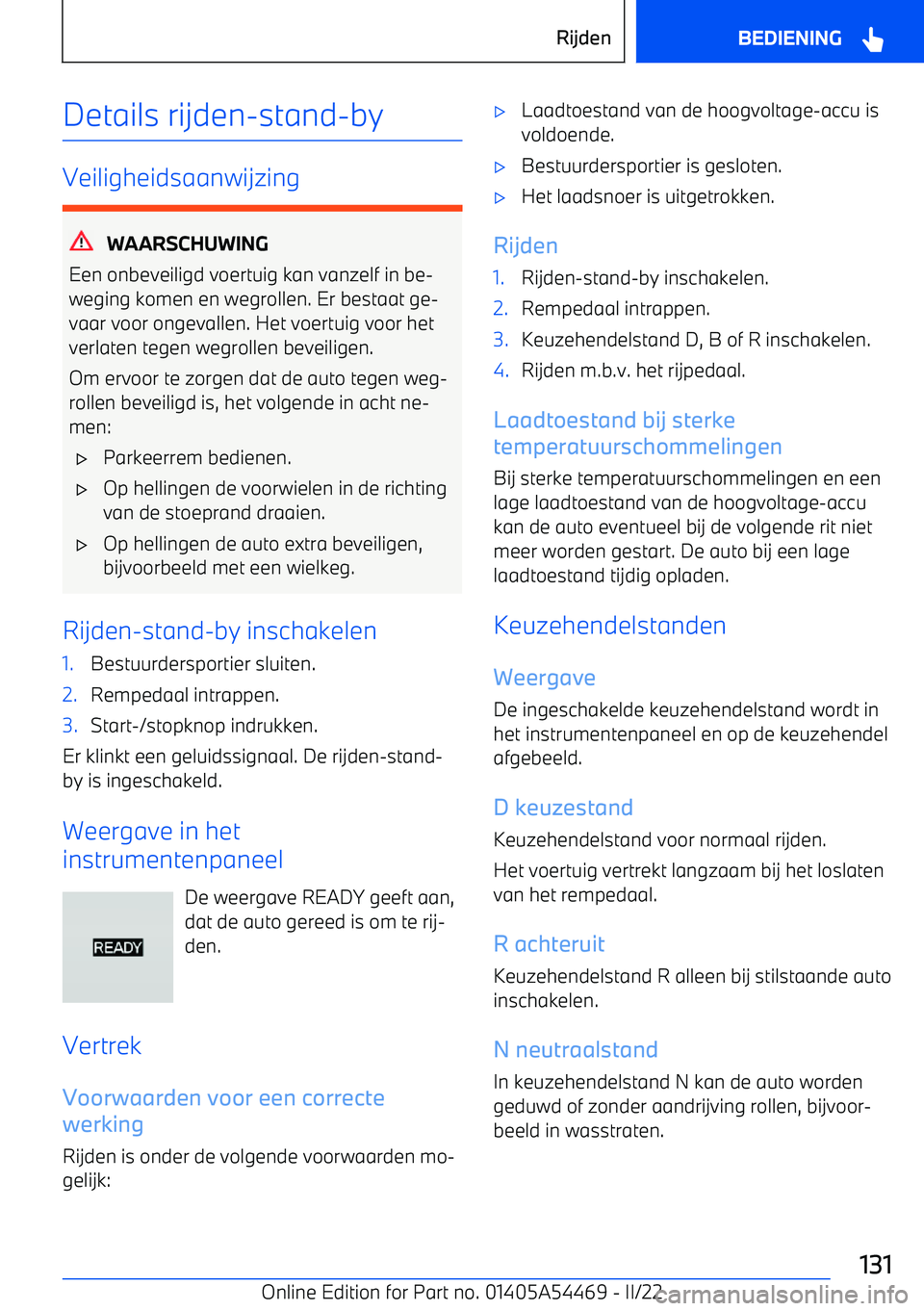 BMW IX 2022  Instructieboekjes (in Dutch) Details rijden