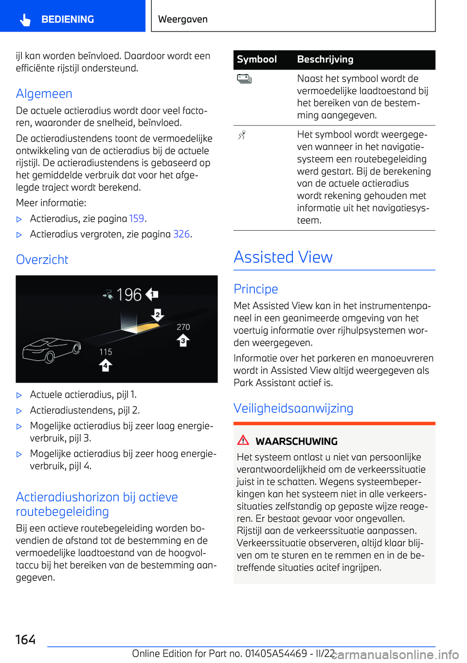 BMW IX 2022 Instructieboekjes (in Dutch) ijl kan worden be&nvloed. Daardoor wordt een
effici nte rijstijl ondersteund.
Algemeen
De actuele actieradius wordt door veel facto BMW IX 2022 Instructieboekjes (in Dutch) ijl kan worden be&nvloed. Daardoor wordt een
effici nte rijstijl ondersteund.
Algemeen
De actuele actieradius wordt door veel facto