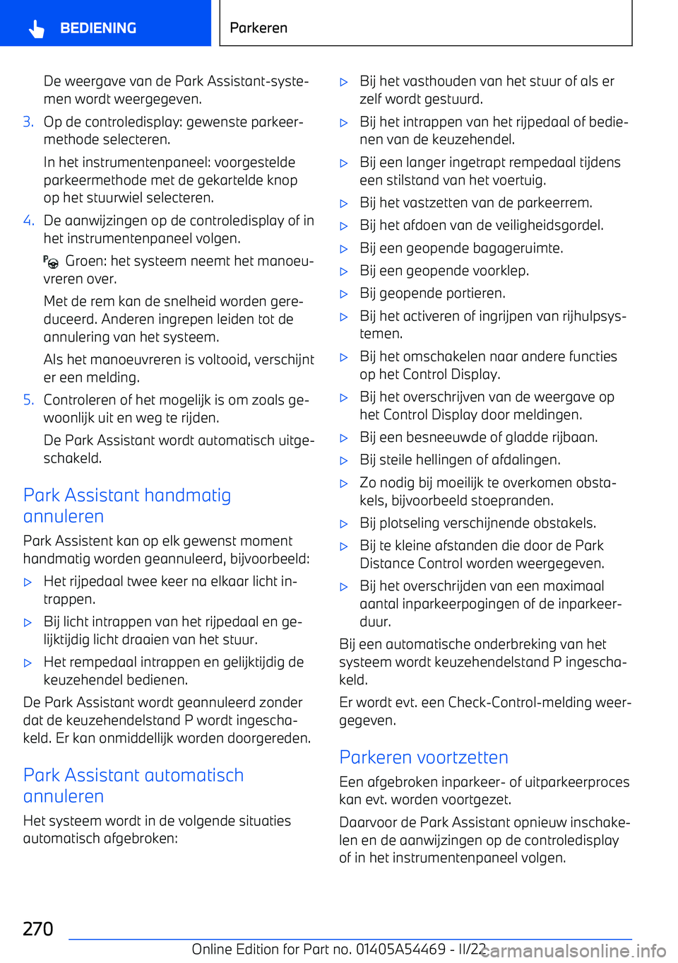 BMW IX 2022 Instructieboekjes (in Dutch) De weergave van de Park Assistant BMW IX 2022 Instructieboekjes (in Dutch) De weergave van de Park Assistant
