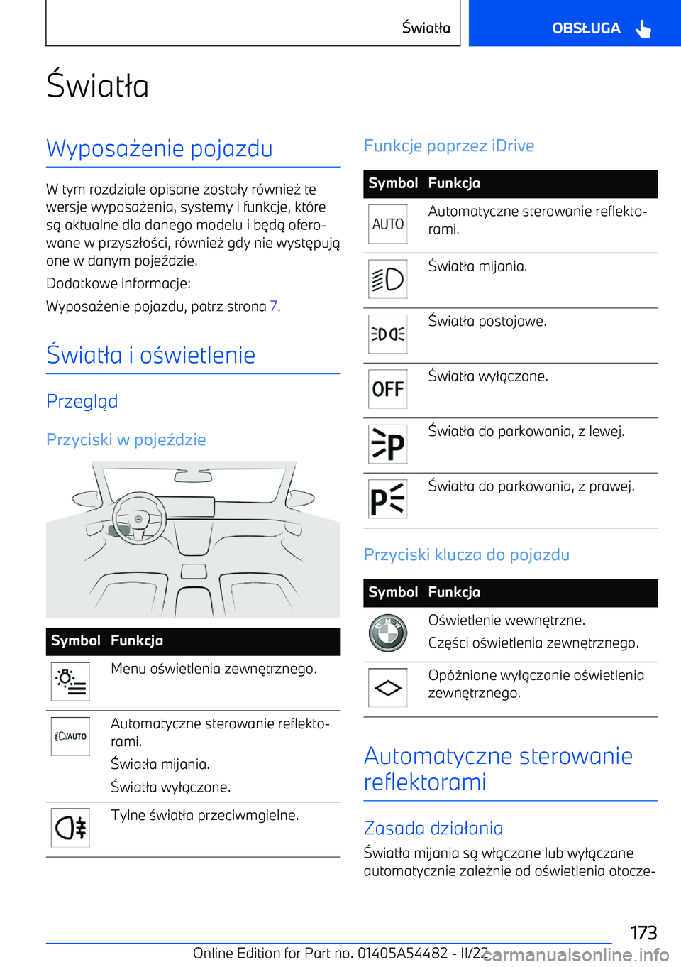 BMW IX 2022 Instrukcja obsługi (in Polish) =wiat /aWyposa -enie pojazdu
W tym rozdziale opisane zosta /y r (wnie - te
wersje wyposa -enia, systemy i funkcje, kt (re
s . aktualne dla danego modelu i b 3d . ofero BMW IX 2022 Instrukcja obsługi (in Polish) =wiat /aWyposa -enie pojazdu
W tym rozdziale opisane zosta /y r (wnie - te
wersje wyposa -enia, systemy i funkcje, kt (re
s . aktualne dla danego modelu i b 3d . ofero