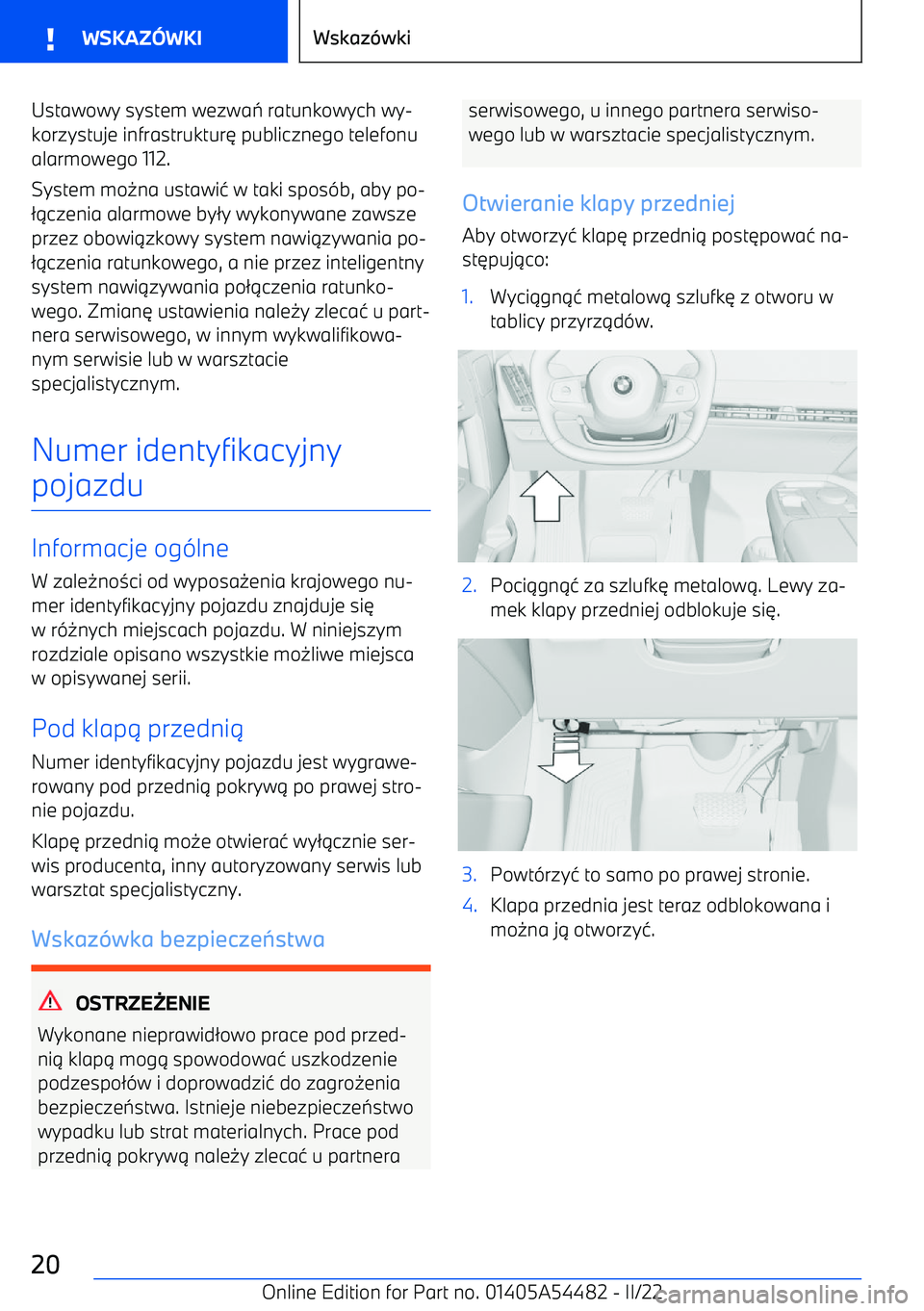 BMW IX 2022  Instrukcja obsługi (in Polish) Ustawowy system wezwa: ratunkowych wy