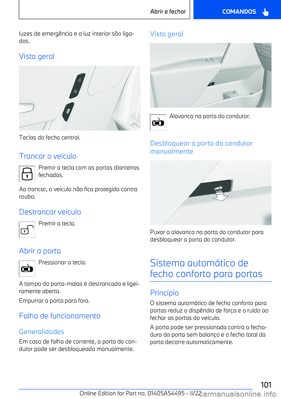 BMW IX 2022  Manual do condutor (in Portuguese) luzes de emerg