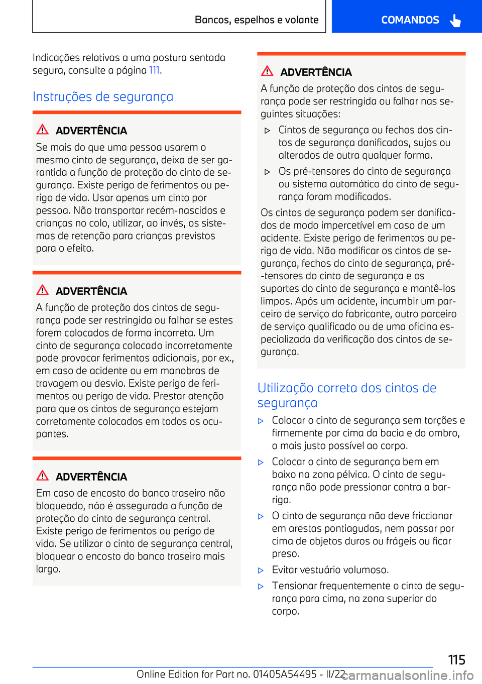 BMW IX 2022  Manual do condutor (in Portuguese) Indica