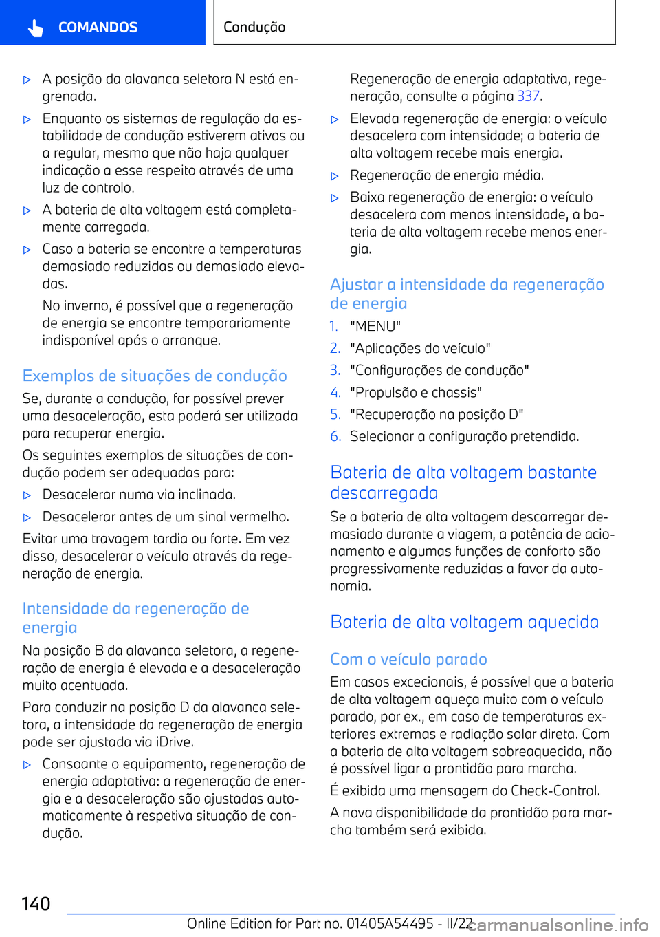 BMW IX 2022  Manual do condutor (in Portuguese) 