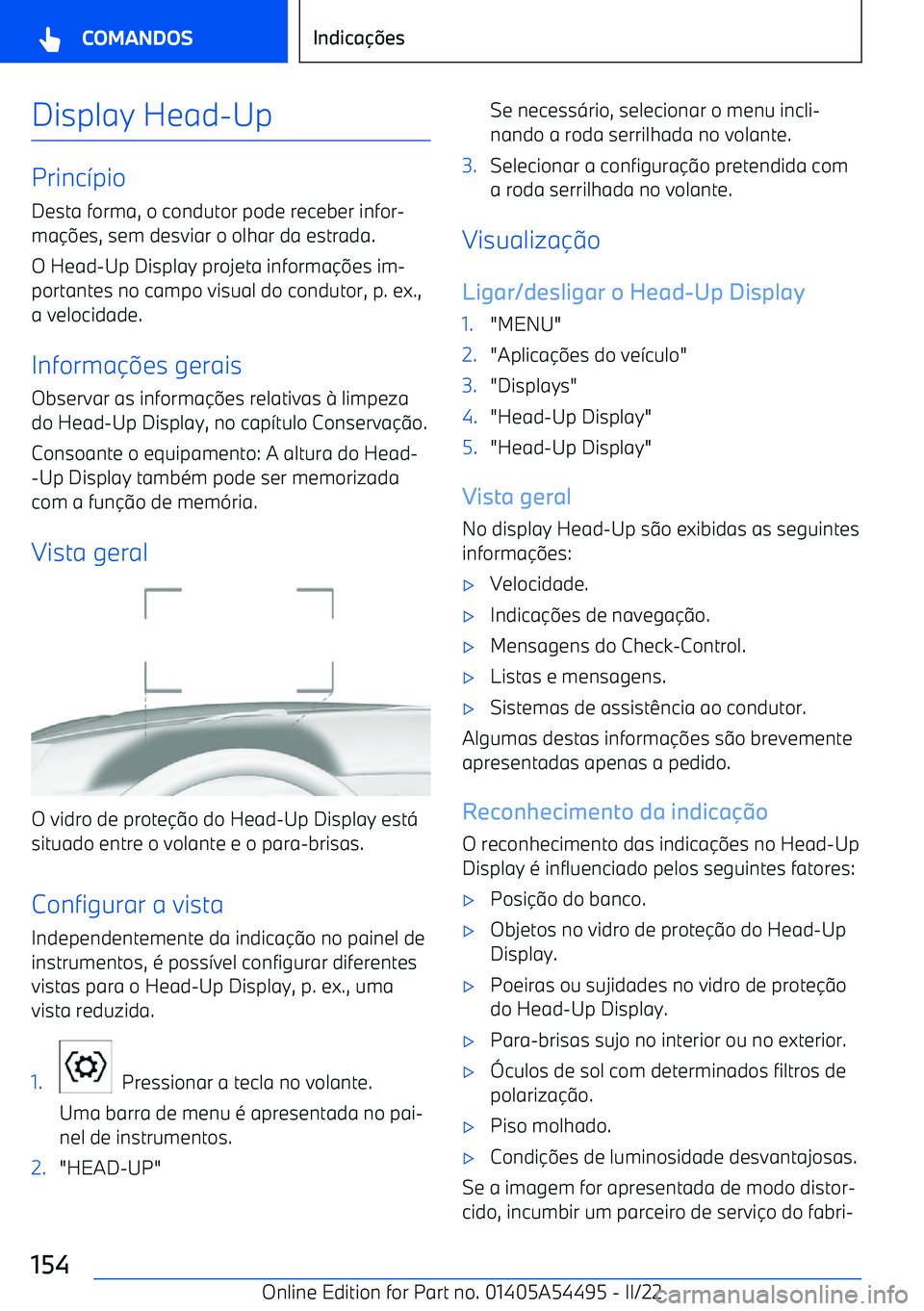 BMW IX 2022  Manual do condutor (in Portuguese) Display Head