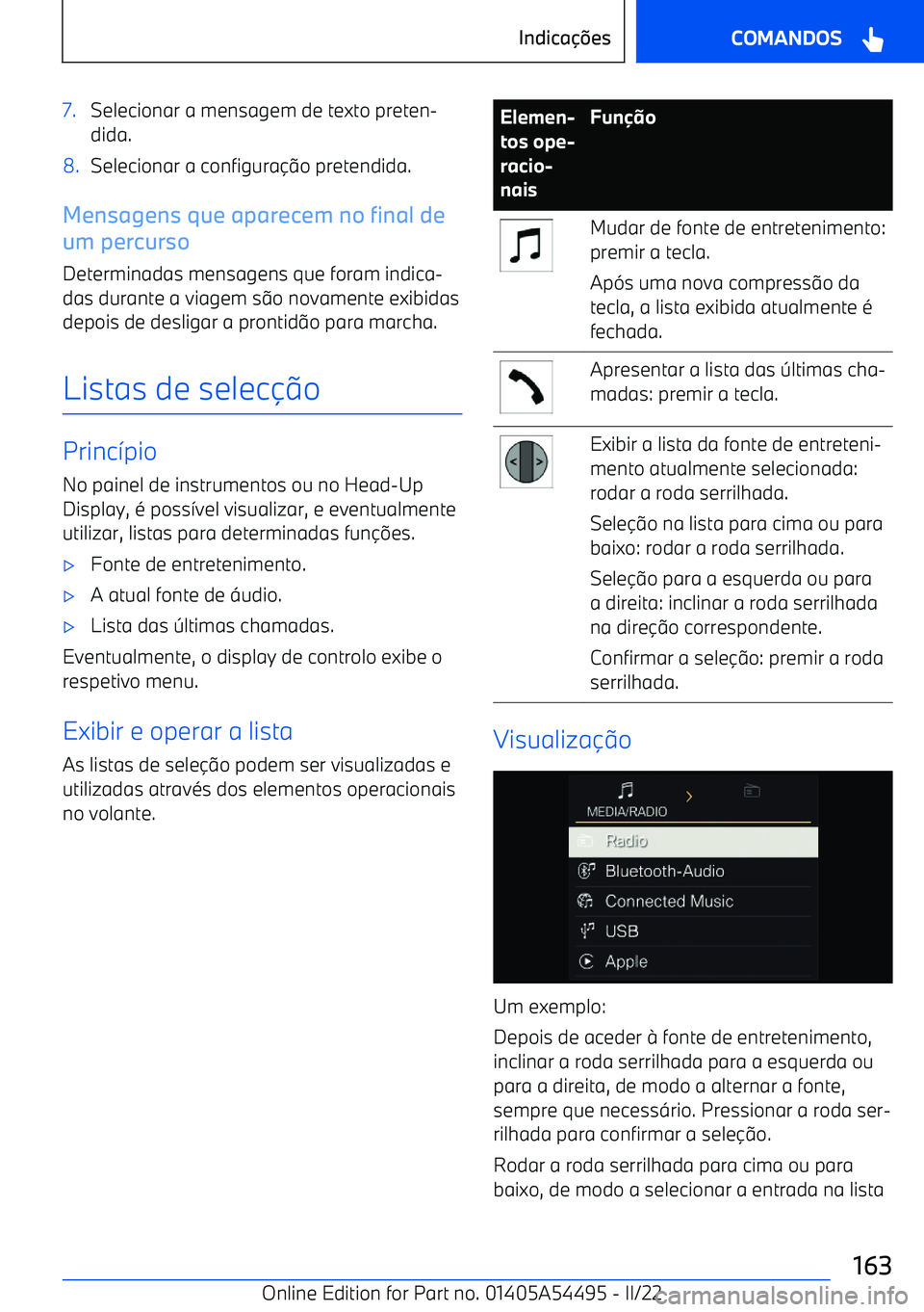 BMW IX 2022  Manual do condutor (in Portuguese) 7.Selecionar a mensagem de texto preten