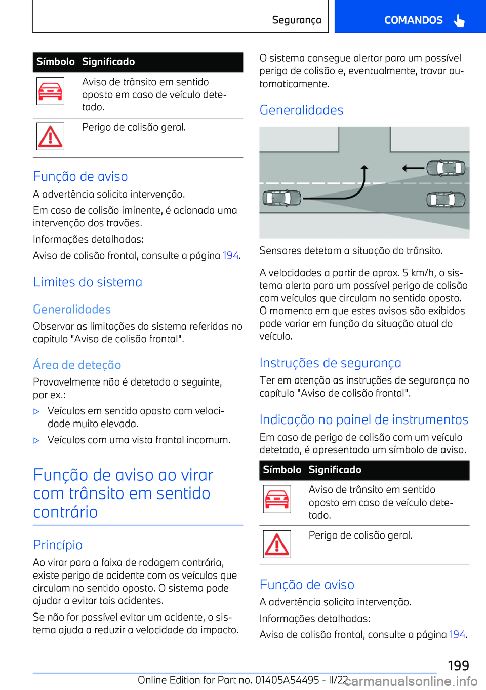 BMW IX 2022  Manual do condutor (in Portuguese) SmboloSignificadoAviso de tr