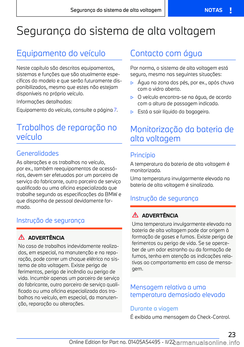 BMW IX 2022  Manual do condutor (in Portuguese) Seguran