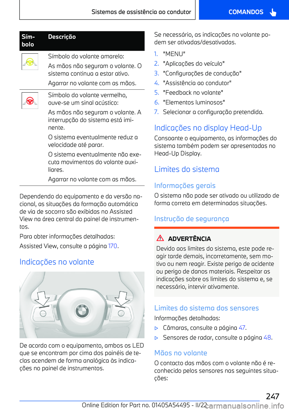 BMW IX 2022  Manual do condutor (in Portuguese) Sm