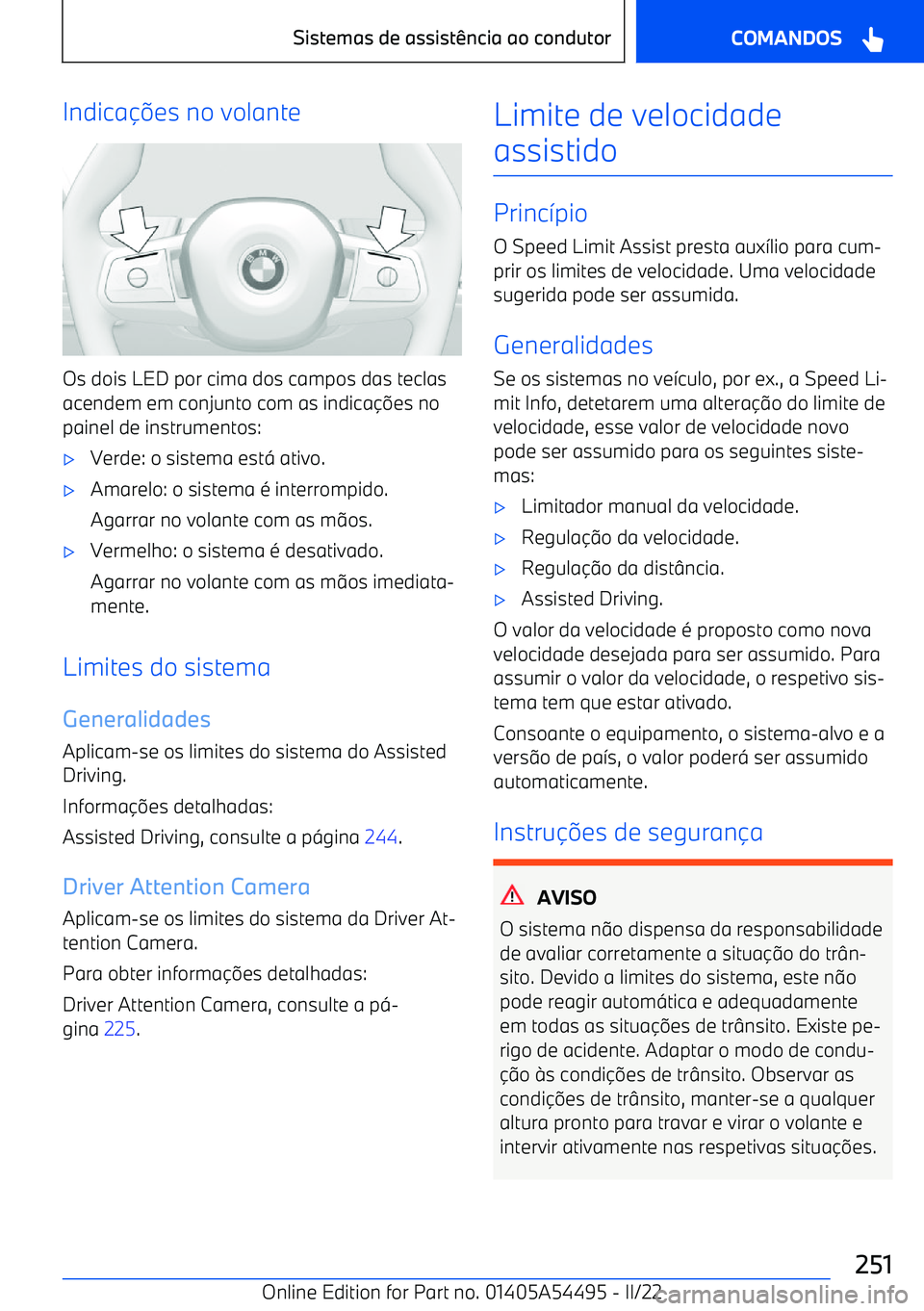 BMW IX 2022  Manual do condutor (in Portuguese) Indica