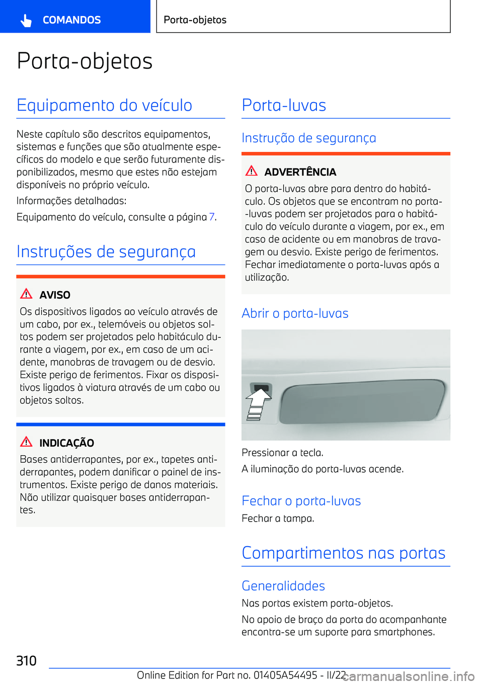 BMW IX 2022 Manual do condutor (in Portuguese) Porta BMW IX 2022 Manual do condutor (in Portuguese) Porta