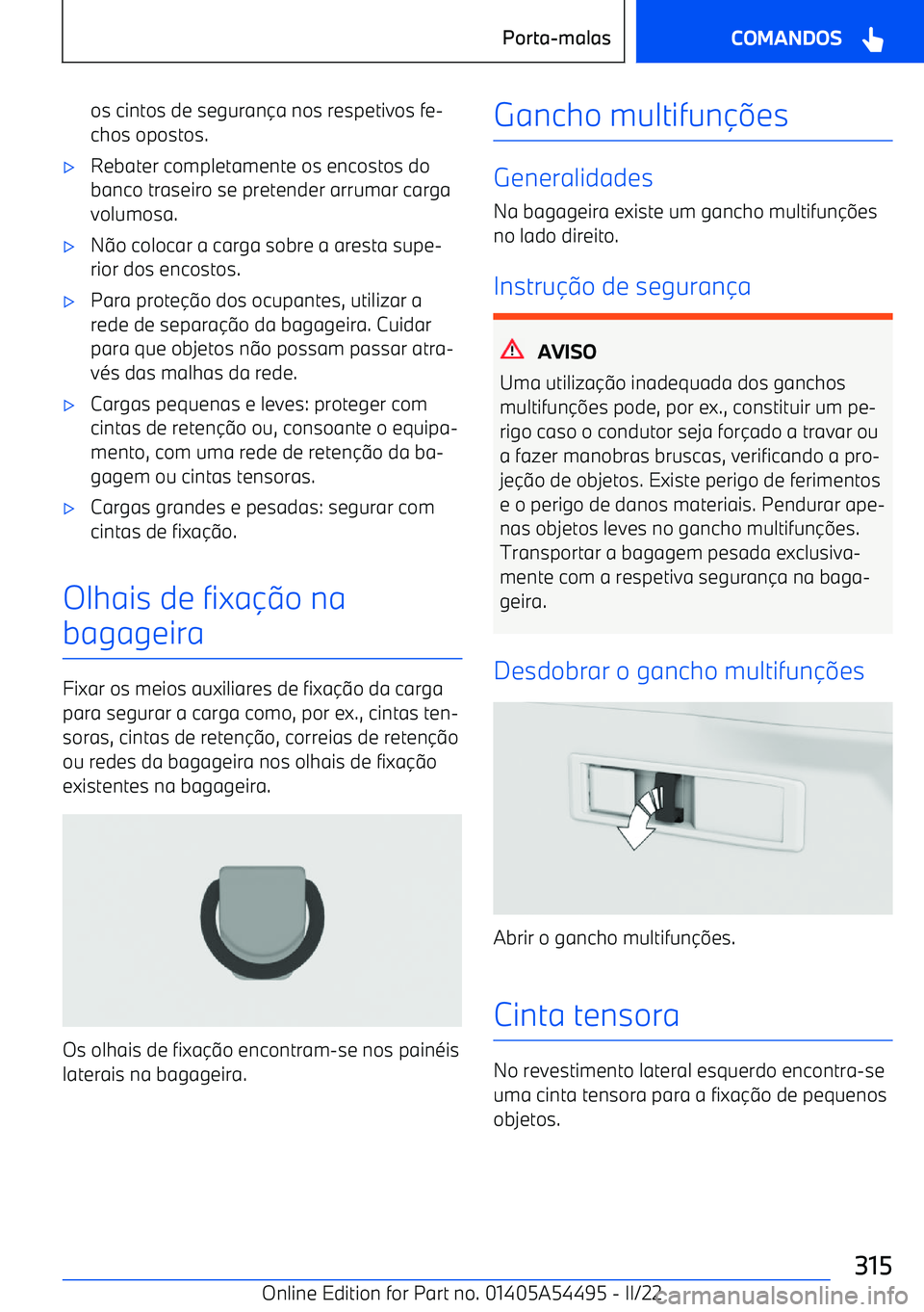 BMW IX 2022  Manual do condutor (in Portuguese) os cintos de seguran