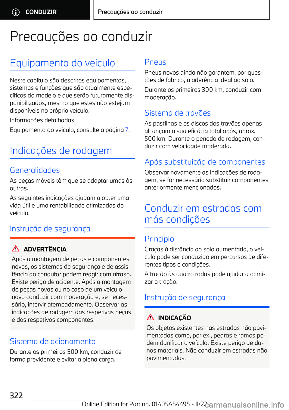 BMW IX 2022  Manual do condutor (in Portuguese) Precau