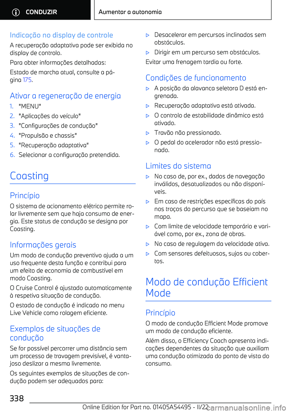 BMW IX 2022  Manual do condutor (in Portuguese) Indica