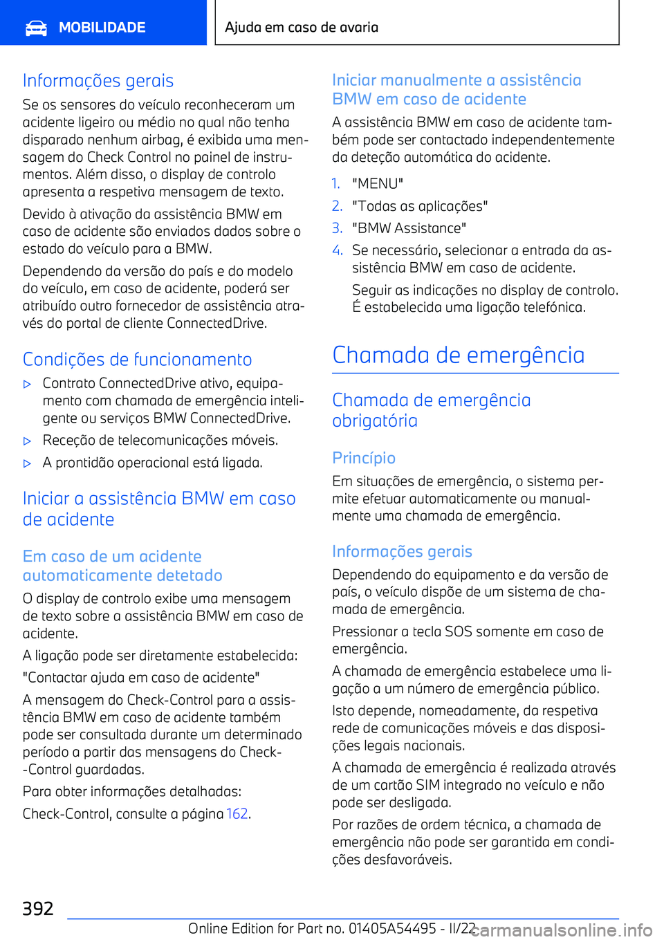 BMW IX 2022 Manual do condutor (in Portuguese) Informa BMW IX 2022 Manual do condutor (in Portuguese) Informa