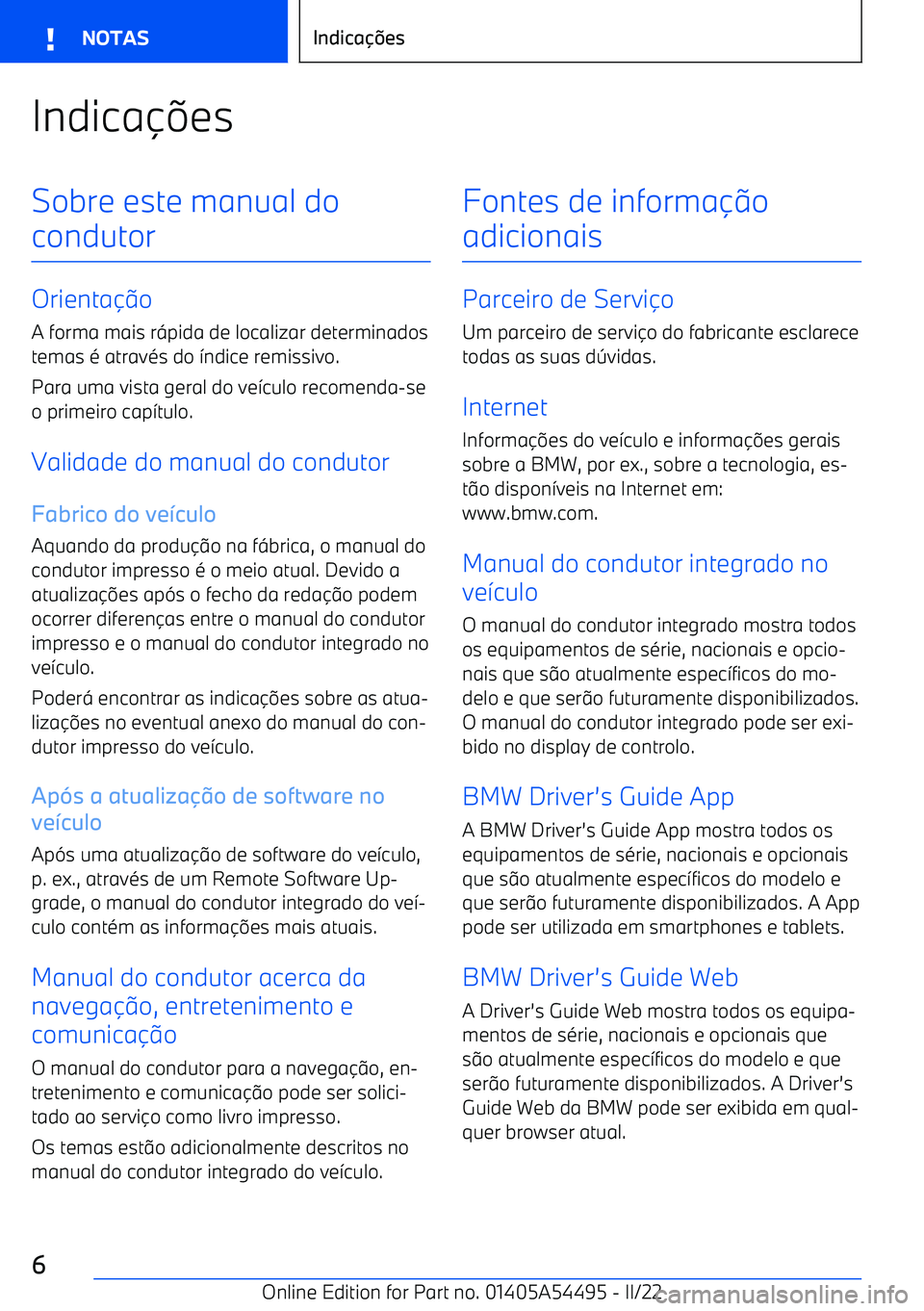 BMW IX 2022  Manual do condutor (in Portuguese) Indica