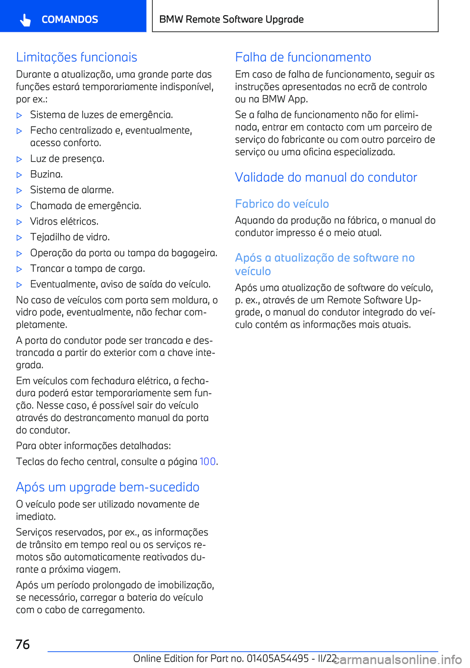 BMW IX 2022  Manual do condutor (in Portuguese) Limita