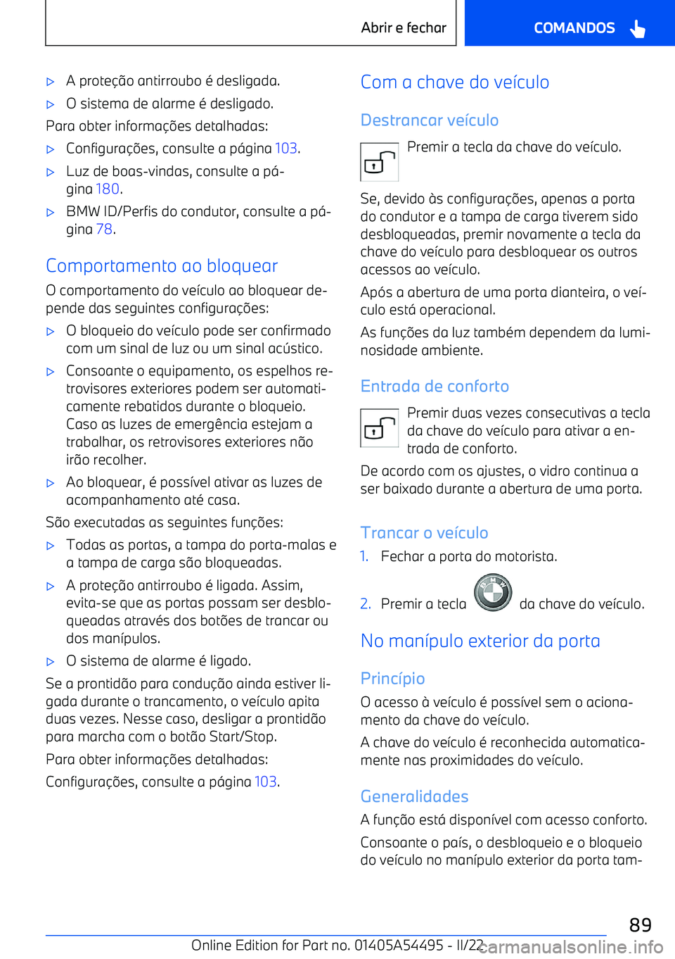 BMW IX 2022  Manual do condutor (in Portuguese) 