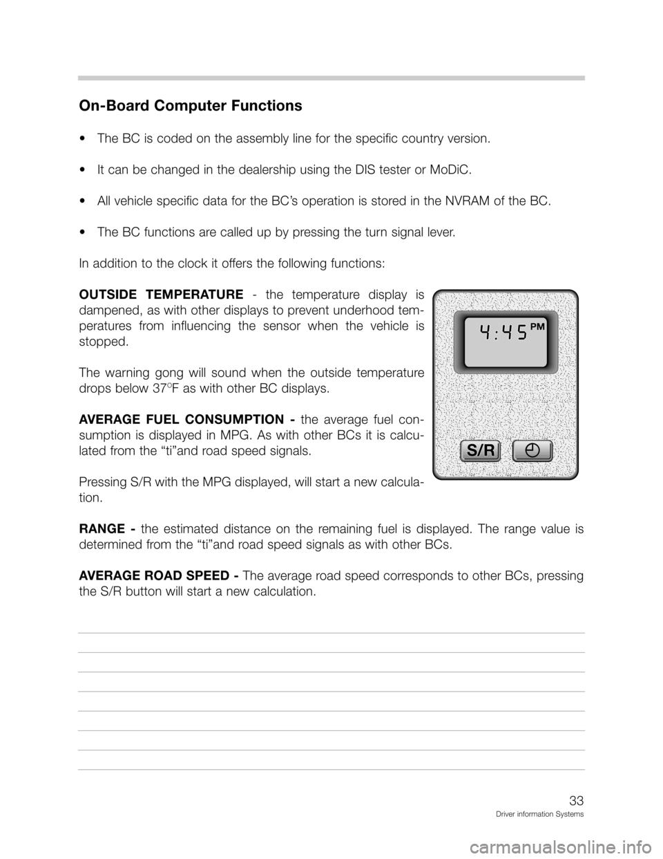 BMW Z3 CONVERTIBLE 1995 E36 Driver Information Systems Manual  <

-	&

?  !!
8

;;	2
? 8!!
	.&
? -

2
;!;