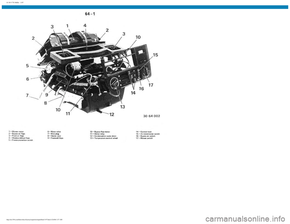 BMW E30 1982 Repair Manual
01 50 9 770 560De - 1197
http://ee1394.com/bmw/docs/factory/repair/en/repair/htm/1197.htm11/24/06 3:37 AM BMW E30 1982 Repair Manual
01 50 9 770 560De - 1197
http://ee1394.com/bmw/docs/factory/repair/en/repair/htm/1197.htm11/24/06 3:37 AM