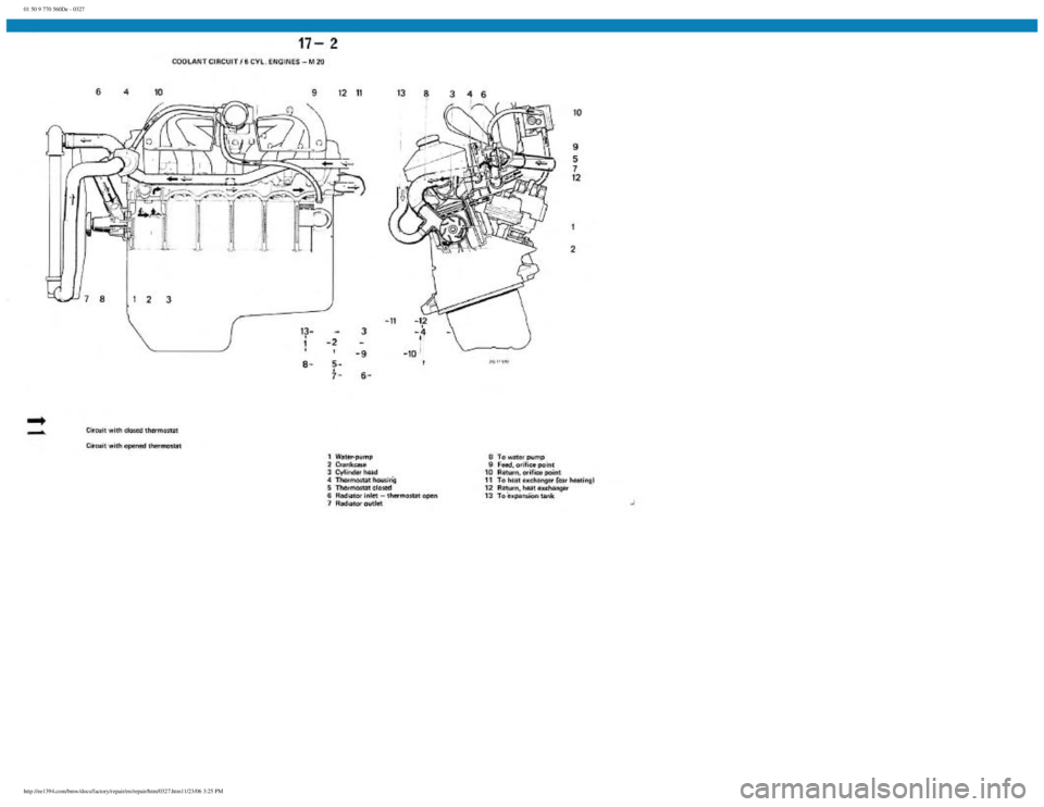 BMW E30 1982 Repair Manual
01 50 9 770 560De - 0327
http://ee1394.com/bmw/docs/factory/repair/en/repair/htm/0327.htm11/23/06 3:25 PM BMW E30 1982 Repair Manual
01 50 9 770 560De - 0327
http://ee1394.com/bmw/docs/factory/repair/en/repair/htm/0327.htm11/23/06 3:25 PM