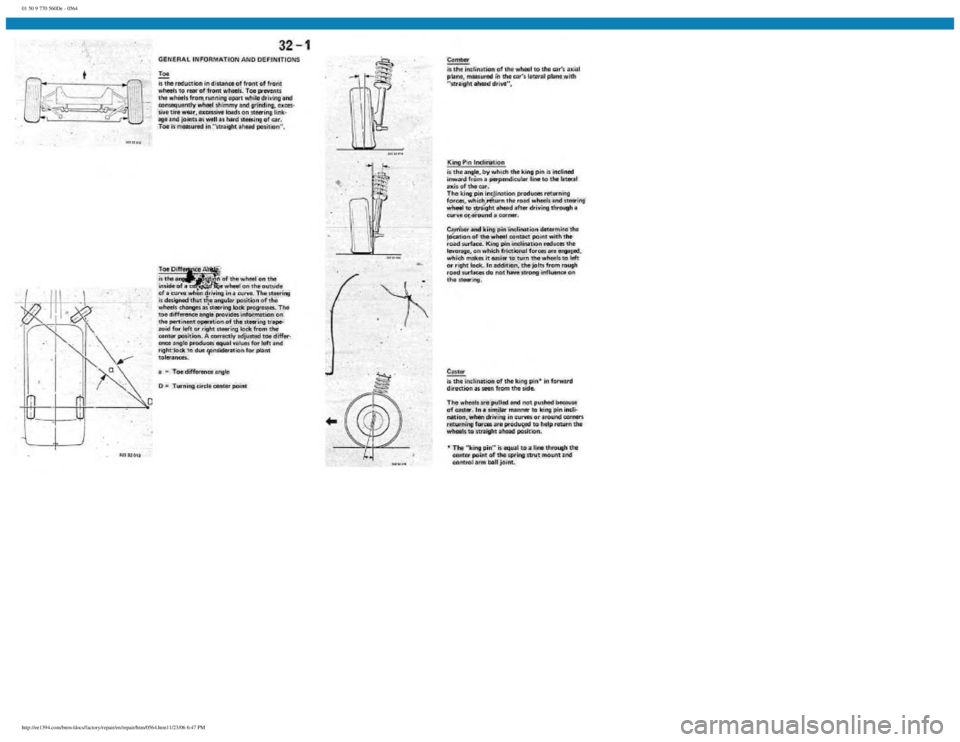 BMW E30 1982 Repair Manual
01 50 9 770 560De - 0564
http://ee1394.com/bmw/docs/factory/repair/en/repair/htm/0564.htm11/23/06 6:47 PM BMW E30 1982 Repair Manual
01 50 9 770 560De - 0564
http://ee1394.com/bmw/docs/factory/repair/en/repair/htm/0564.htm11/23/06 6:47 PM