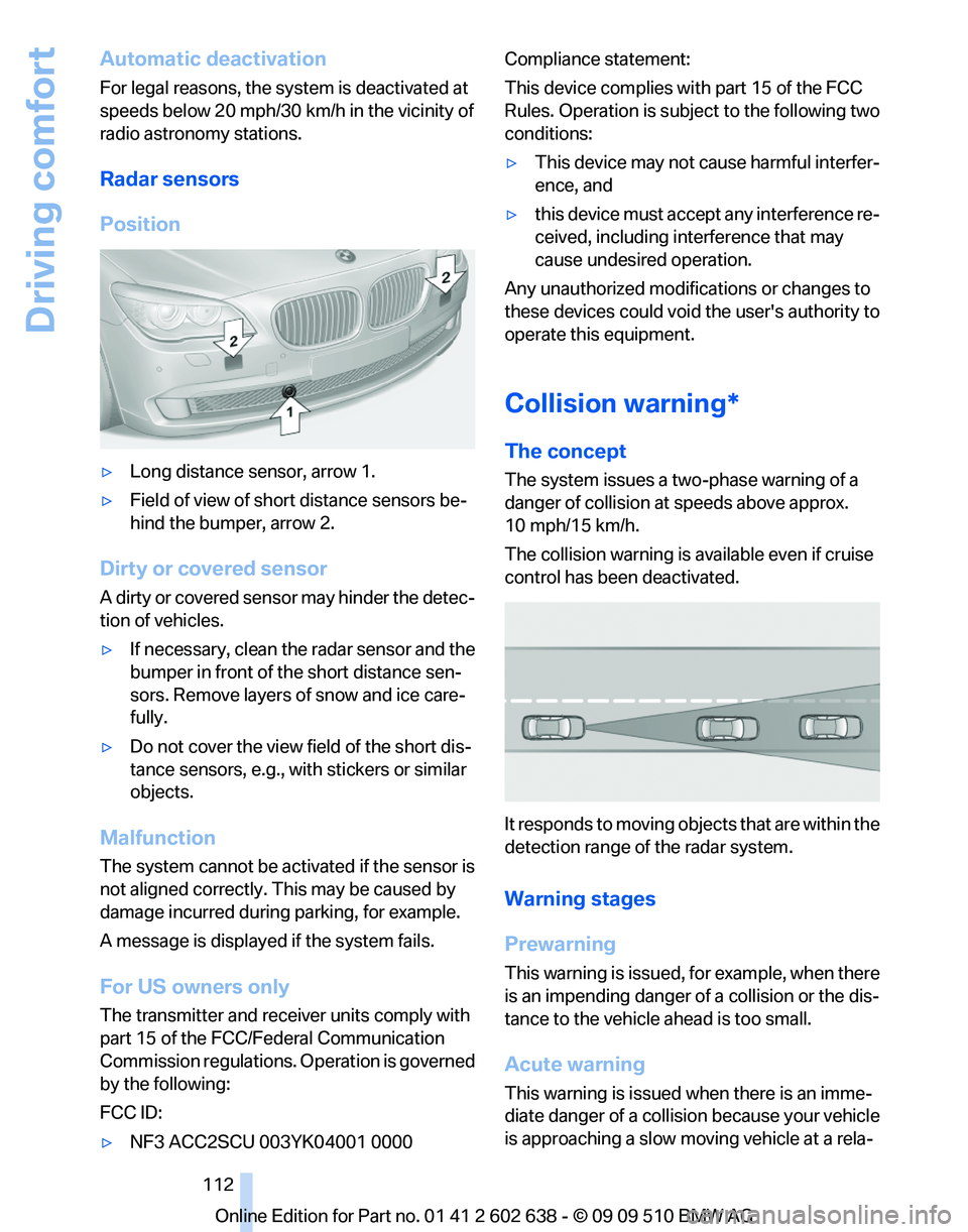 BMW 7 SERIES 2010  Owners Manual 