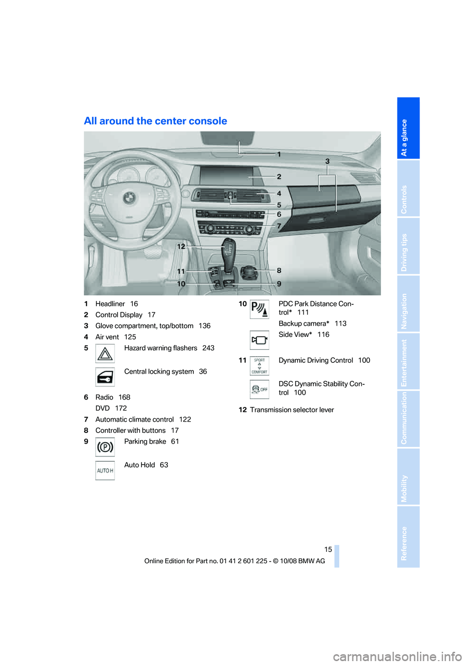 BMW 7 SERIES 2009 User Guide �"�M�M��B�S�P�V�O�E��U�I�F��D�F�O�U�F�S��D�P�O�T�P�M�F
��)�F�B�E�M�J�O�F�S\_��
� �$�P�O�U�S�P�M��%�J�T�Q�M�B�Z\_��
� �(�M�P�W�F��D�P�N�Q�B�S�U�N�F�O�U�
��U�P�Q��C�P�U�U�P�N\_���