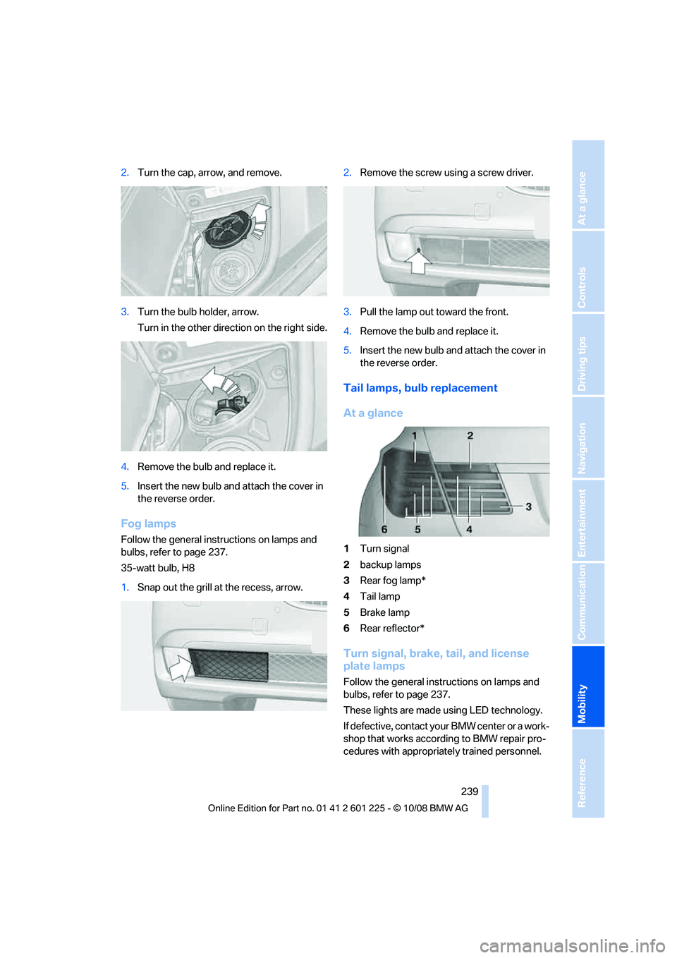 BMW 7 SERIES 2009  Owners Manual ���5�V�S�O��U�I�F��D�B�Q�
��B�S�S�P�X�
��B�O�E��S�F�N�P�W�F�
���5�V�S�O��U�I�F��C�V�M�C��I�P�M�E�F�S�
��B�S�S�P�X�
�5�V�S�O��J�O��U�I�F��P�U�I�F�S��E�J�S�F�D�U�J�P�O� �P�O��U�I�F�