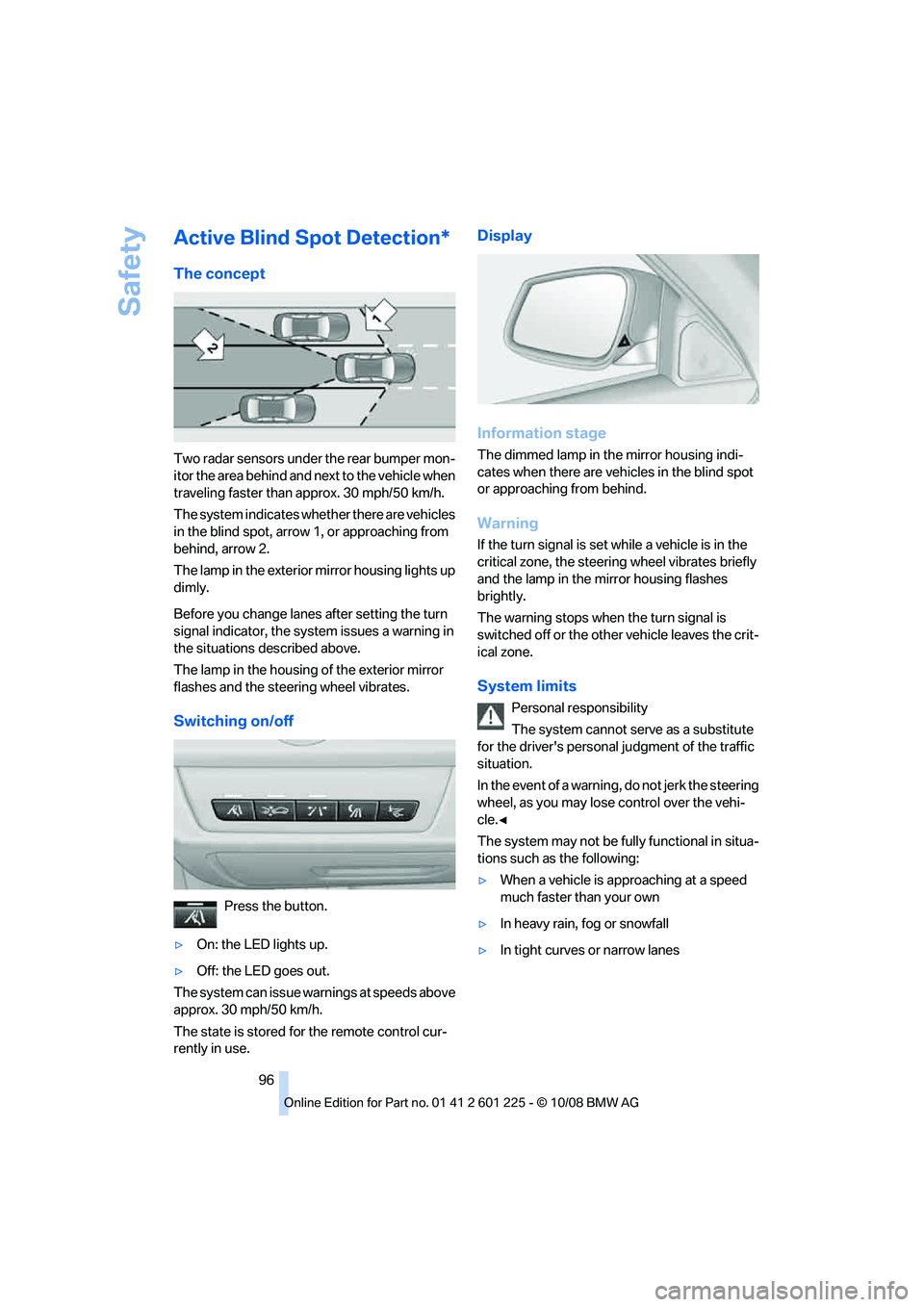 BMW 7 SERIES 2009  Owners Manual �"�D�U�J�W�F��#�M�J�O�E��4�Q�P�U��%�F�U�F�D�U�J�P�O�
�5�I�F��D�P�O�D�F�Q�U
�5�X�P��S�B�E�B�S��T�F�O�T�P�S�T��V�O�E�F�S��U�I�F��S�F�B�S��C�V�N�Q�F�S��N�P�Oj
�J�U�P�S��U�I�F��B�S�F�B��C�