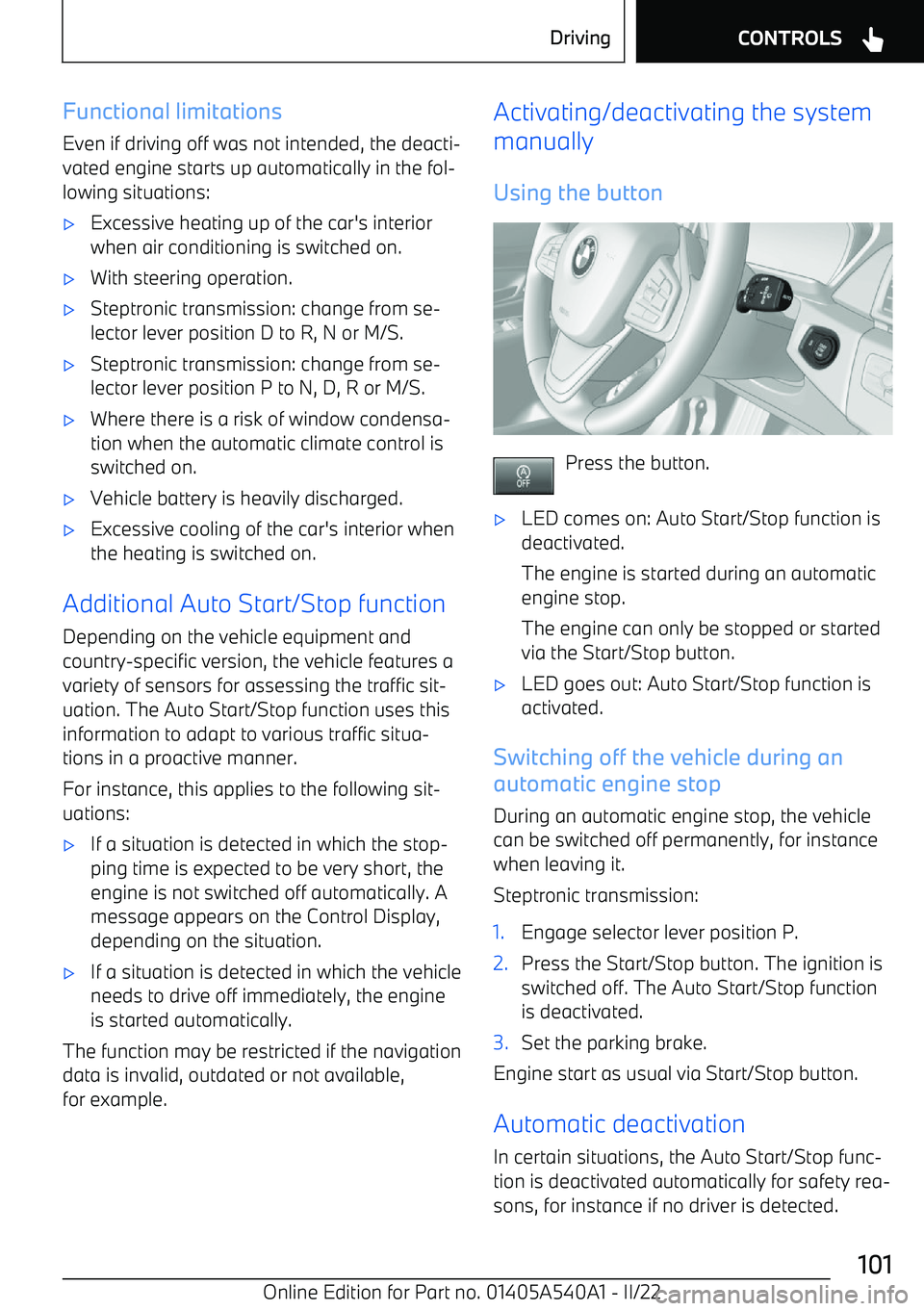 BMW X2 2023 Owners Manual Functional limitationsEven if driving off was not intended, the deacti BMW X2 2023 Owners Manual Functional limitationsEven if driving off was not intended, the deacti
