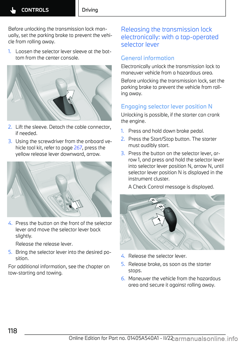 BMW X2 2023 Owners Manual Before unlocking the transmission lock man BMW X2 2023 Owners Manual Before unlocking the transmission lock man