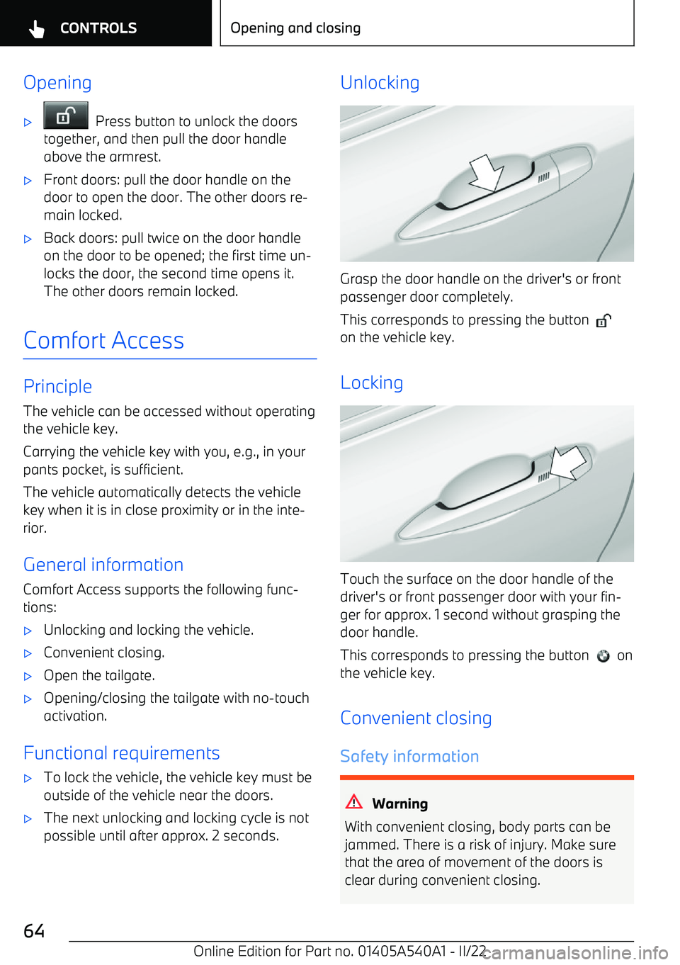 BMW X2 2023 Repair Manual Opening