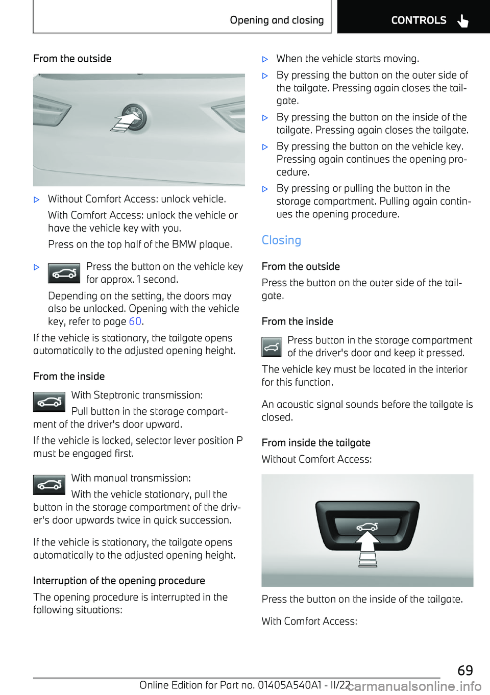 BMW X2 2023 Repair Manual From the outside