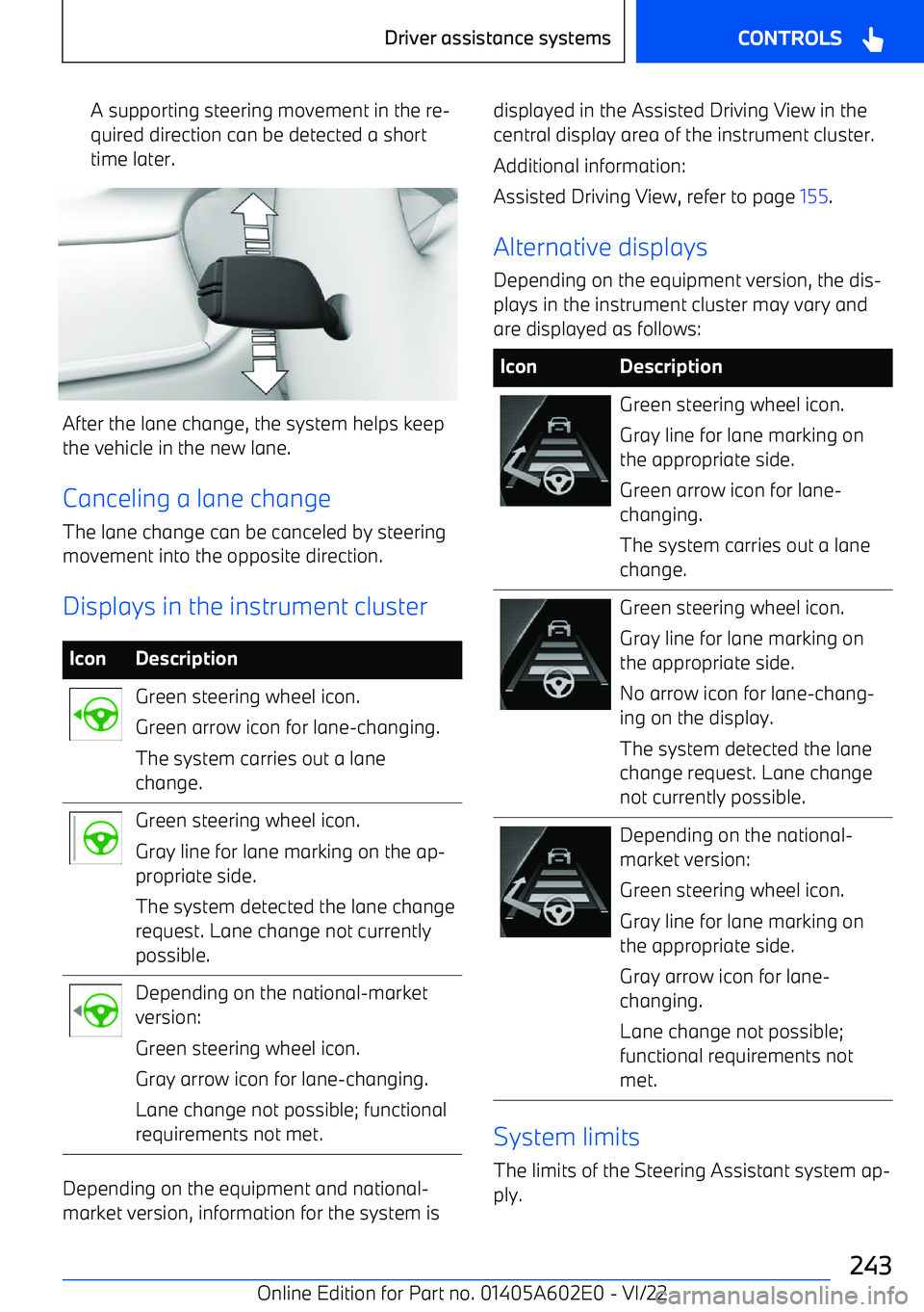 BMW X3 2023 Owners Manual A supporting steering movement in the re BMW X3 2023 Owners Manual A supporting steering movement in the re