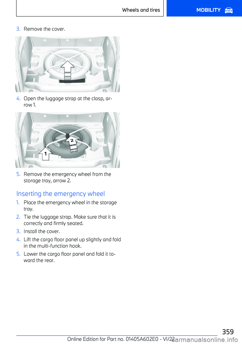 BMW X3 2023 Owners Manual 3.Remove the cover.4.Open the luggage strap at the clasp, ar BMW X3 2023 Owners Manual 3.Remove the cover.4.Open the luggage strap at the clasp, ar