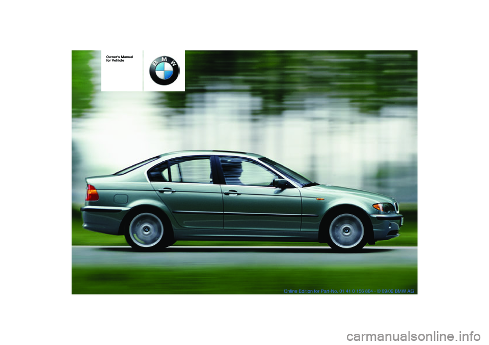BMW 320i 2003  Owners Manual  
Owners Manual 
for Vehicle 
