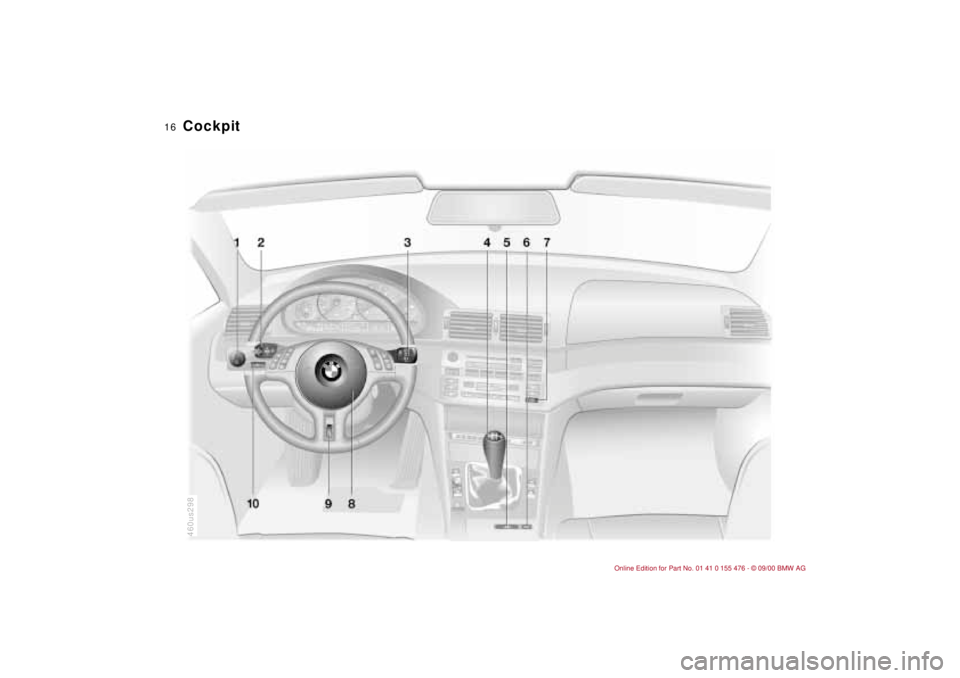 BMW 330XI SEDAN 2001 User Guide  
16n
460us298
 
Cockpit 