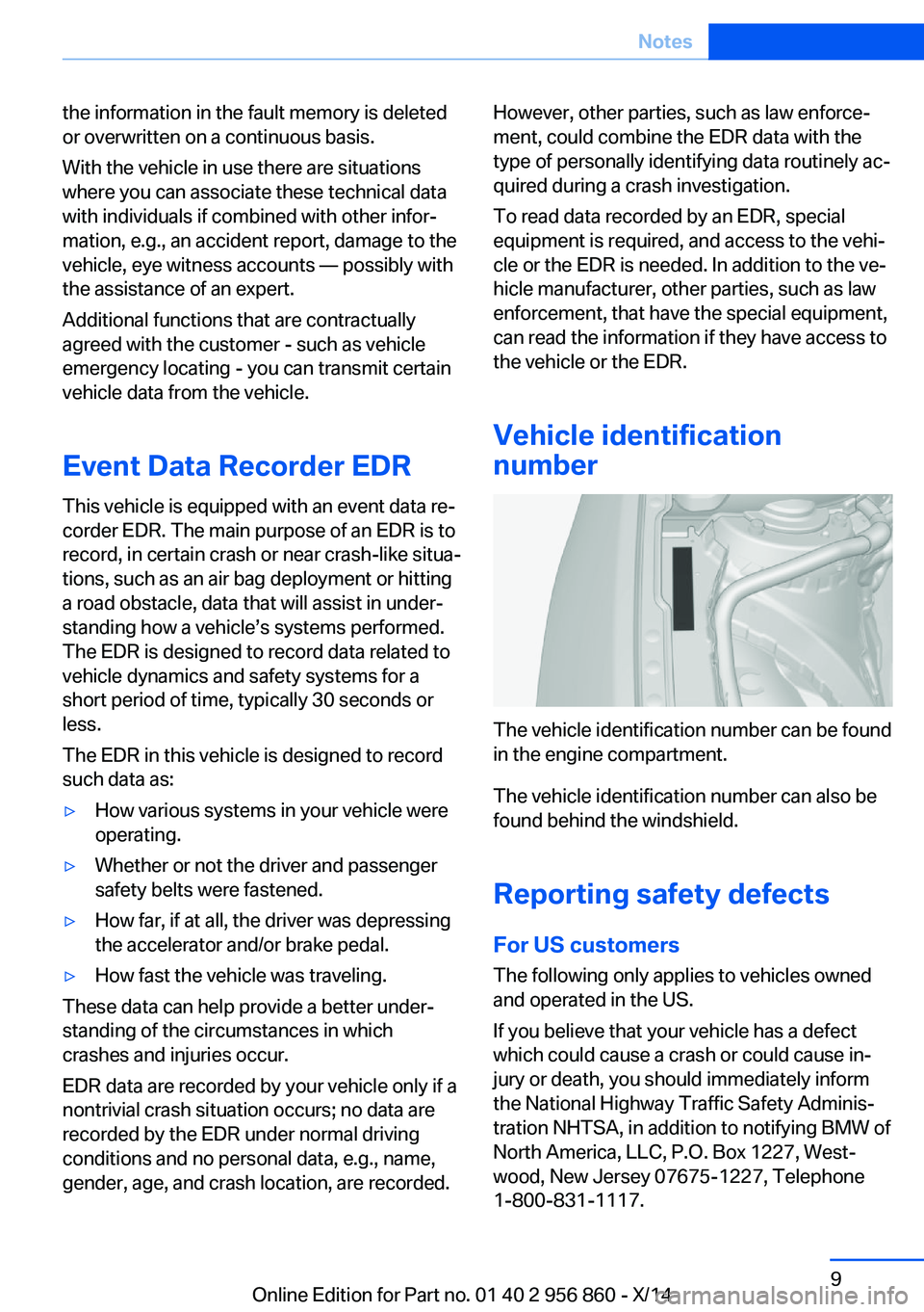 BMW 428I CONVERTIBLE 2014 User Guide the information in the fault memory is deleted
or overwritten on a continuous basis.
With the vehicle in use there are situations
where you can associate these technical data
with individuals if combi BMW 428I CONVERTIBLE 2014 User Guide the information in the fault memory is deleted
or overwritten on a continuous basis.
With the vehicle in use there are situations
where you can associate these technical data
with individuals if combi