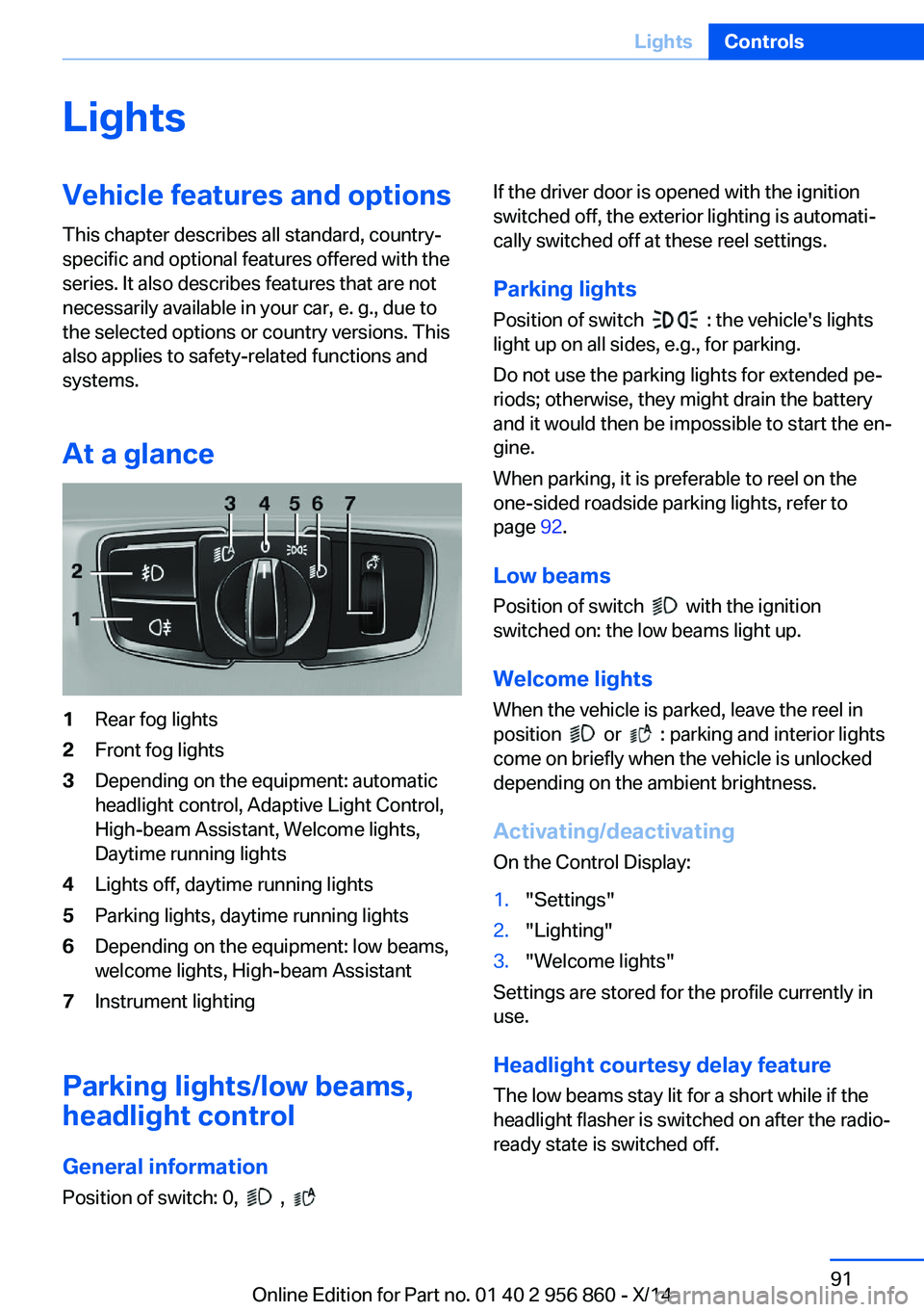 BMW 435I CONVERTIBLE 2014 Owners Manual LightsVehicle features and optionsThis chapter describes all standard, country-
specific and optional features offered with the
series. It also describes features that are not
necessarily available in BMW 435I CONVERTIBLE 2014 Owners Manual LightsVehicle features and optionsThis chapter describes all standard, country-
specific and optional features offered with the
series. It also describes features that are not
necessarily available in
